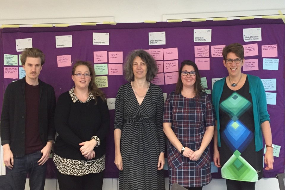 The Global Kids Online team (left to right) Daniel Kardefelt Winther and Kerry Albright from UNICEF Innocenti, Sonia Livingstone and Mariya Stoilova from LSE, with Sarah Morton from Matter of Focus (not pictured: Alessandra Ipince from UNICEF Innocenti)