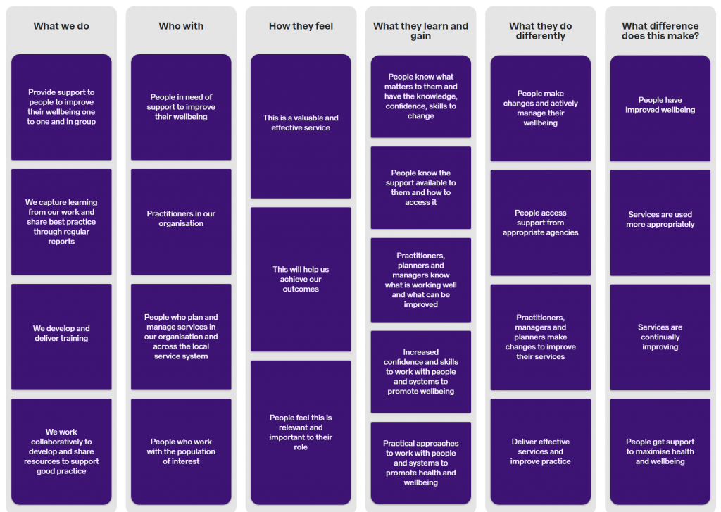Wellbeing service outcome map