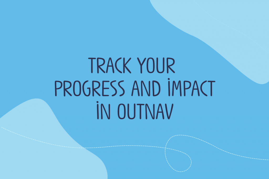 Text reads: Track your progress and impact in OutNav