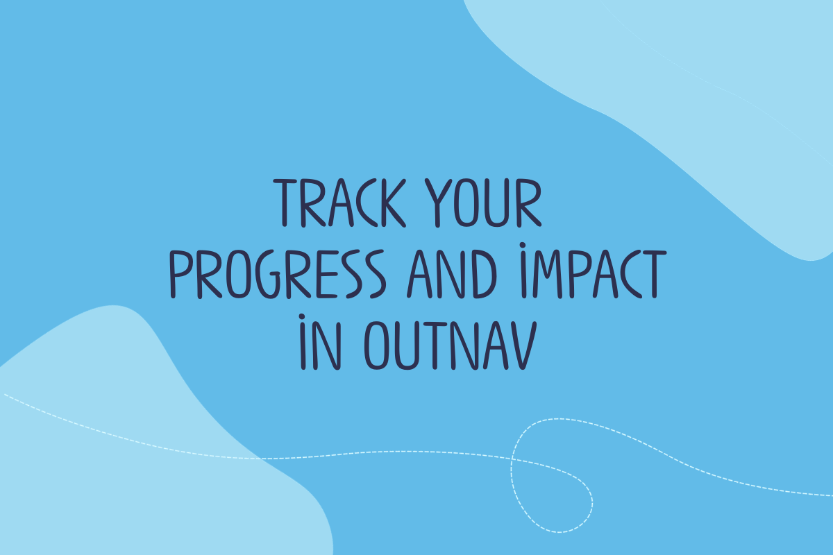 Text reads: Track your progress and impact in OutNav