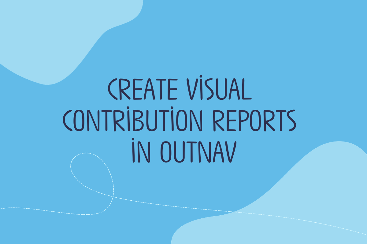 Text reads: Create visual contribution reports in OutNav