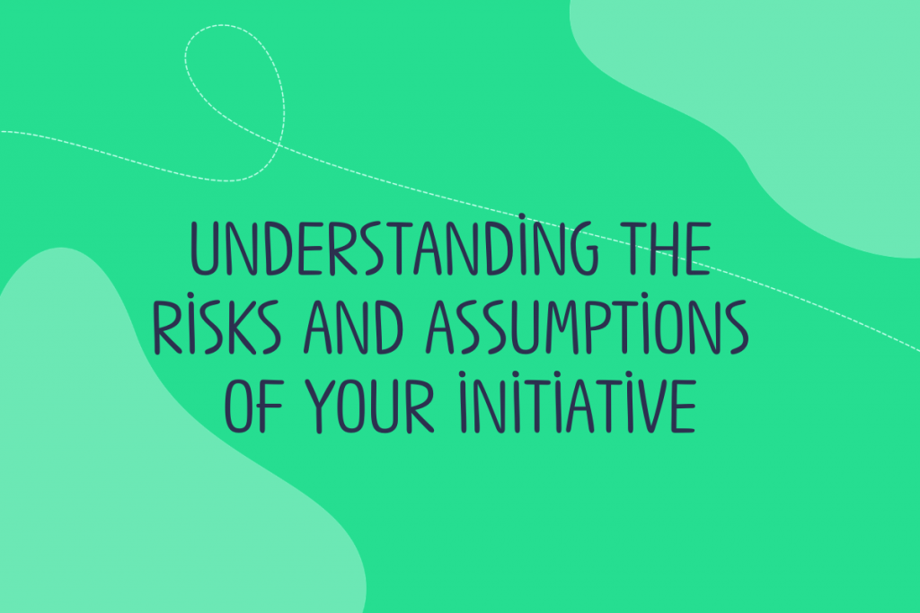 Text reads Understanding the risks and assumptions of your initiative