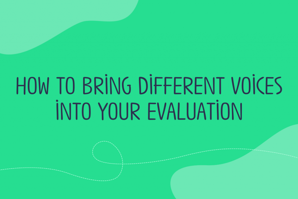 Text of blog post title reads: How to bring different voices into your evaluation