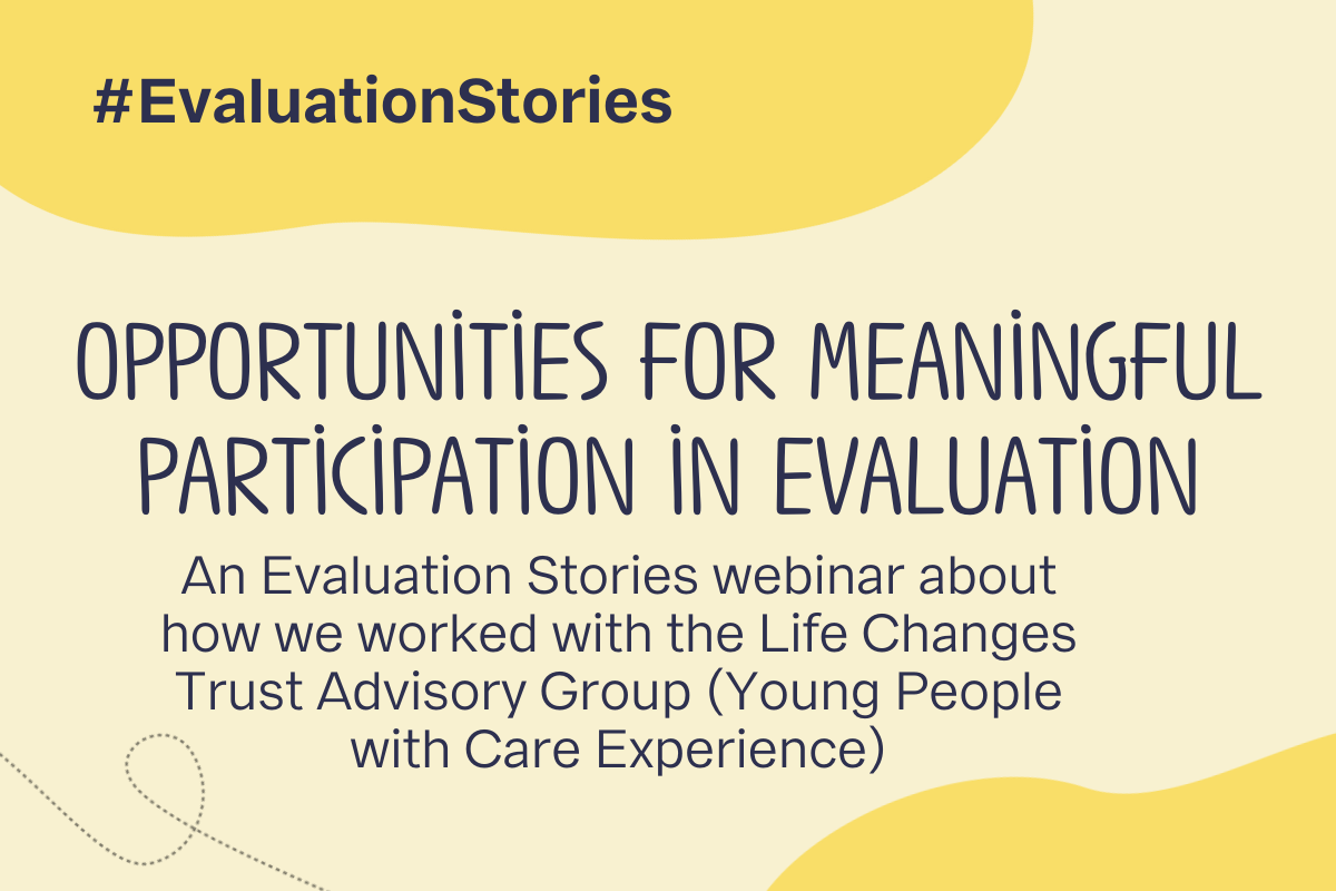 Text reads opportunities for meaningful participation in evaluation