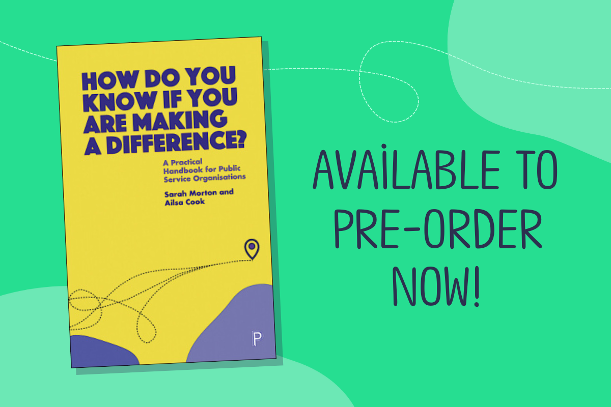 A thumbnail of the cover of the book How do you know if you are making a difference sits alongside text saying available to pre-order now